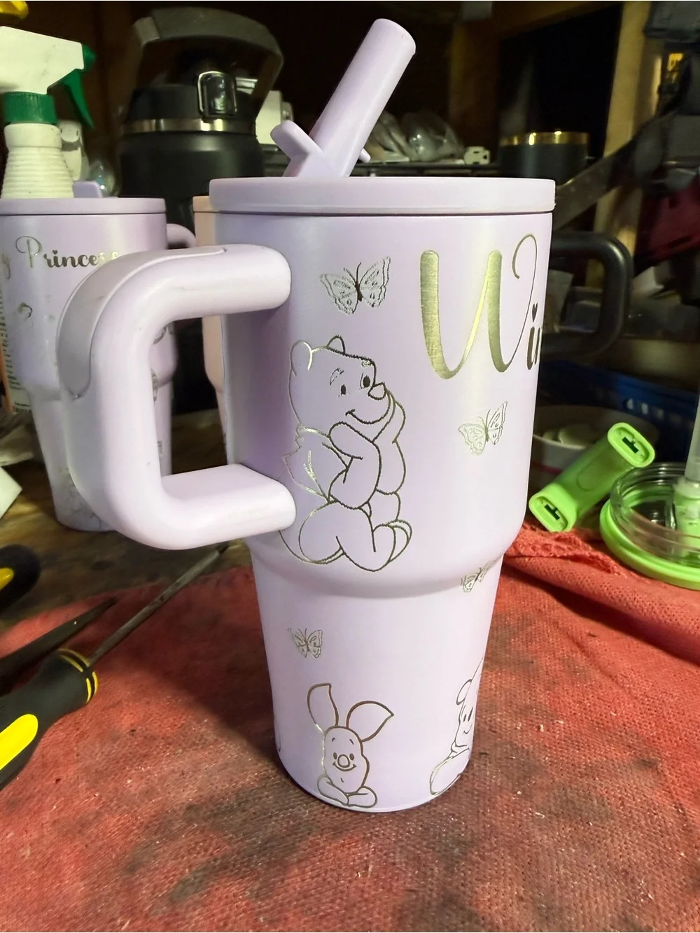 Lavender Insulated Travel Tumbler with Straw